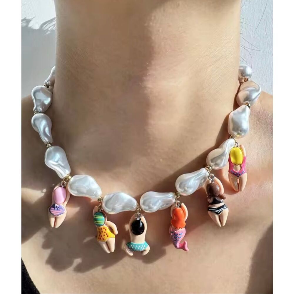 Summer Sirens Pearl Charm Necklace